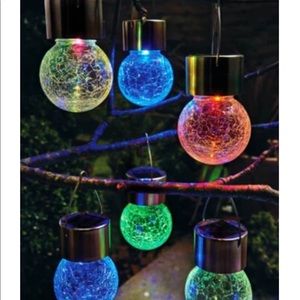 Set of 4 Solar Color Changing hanging Lights